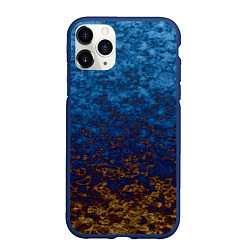 Чехол iPhone 11 Pro матовый Marble texture blue brown color, цвет: 3D-тёмно-синий