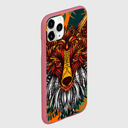 Чехол iPhone 11 Pro матовый Рыжая Лиса африканский узор Разноцветная лисичка, цвет: 3D-малиновый — фото 2