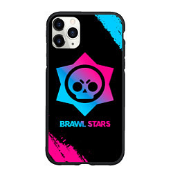 Чехол iPhone 11 Pro матовый Brawl Stars Neon Gradient, цвет: 3D-черный