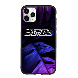Чехол iPhone 11 Pro матовый Eagles Neon Monstera, цвет: 3D-черный