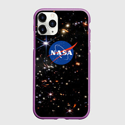 Чехол iPhone 11 Pro матовый Самое четкое изображение ранней Вселенной NASA Лог, цвет: 3D-фиолетовый