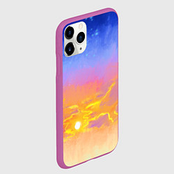 Чехол iPhone 11 Pro матовый Закатное небо и звезды, цвет: 3D-фиолетовый — фото 2