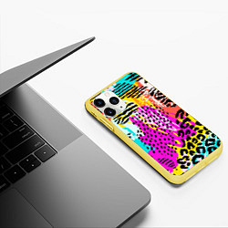 Чехол iPhone 11 Pro матовый LEOPARD TEXTURE, цвет: 3D-желтый — фото 2