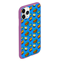 Чехол iPhone 11 Pro матовый POP ART - стикербомбинг, цвет: 3D-фиолетовый — фото 2