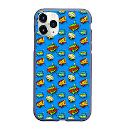 Чехол iPhone 11 Pro матовый POP ART - стикербомбинг, цвет: 3D-серый