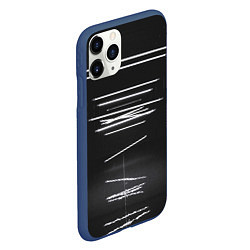 Чехол iPhone 11 Pro матовый Неоновые фонари во тьме - Белый, цвет: 3D-тёмно-синий — фото 2