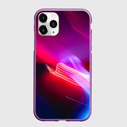 Чехол iPhone 11 Pro матовый Неоновая палитра цветов - Красный, цвет: 3D-фиолетовый