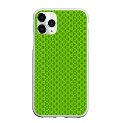 Чехол iPhone 11 Pro матовый Зеленые ячейки текстура, цвет: 3D-белый