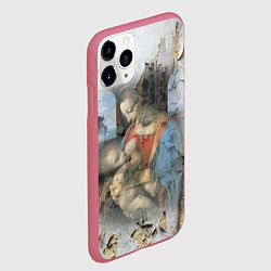 Чехол iPhone 11 Pro матовый Мадонна Литта Леонардо да Винчи Post-art, цвет: 3D-малиновый — фото 2