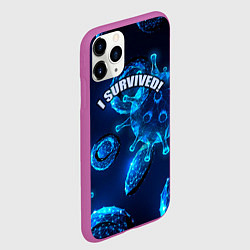 Чехол iPhone 11 Pro матовый Я выжил!, цвет: 3D-фиолетовый — фото 2