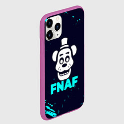 Чехол iPhone 11 Pro матовый Пять ночей с фредди - голубая краска, цвет: 3D-фиолетовый — фото 2