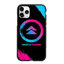 Чехол iPhone 11 Pro матовый Ghost of Tsushima Neon Gradient, цвет: 3D-черный