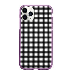 Чехол iPhone 11 Pro матовый Black and white trendy checkered pattern, цвет: 3D-фиолетовый