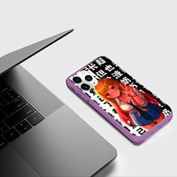 Чехол iPhone 11 Pro матовый МАРИН КИТАГАВА приветствует тебя, цвет: 3D-фиолетовый — фото 2