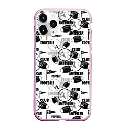Чехол iPhone 11 Pro матовый American football club, цвет: 3D-розовый
