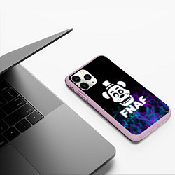 Чехол iPhone 11 Pro матовый Five Nights At Freddys - огонь неон, цвет: 3D-розовый — фото 2