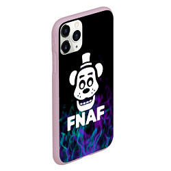 Чехол iPhone 11 Pro матовый Five Nights At Freddys - огонь неон, цвет: 3D-розовый — фото 2