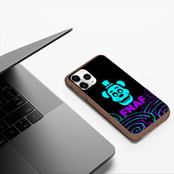 Чехол iPhone 11 Pro матовый FNAF Фредди neon, цвет: 3D-коричневый — фото 2