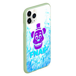 Чехол iPhone 11 Pro матовый Five Nights At Freddys - синий огонь на белом фоне, цвет: 3D-салатовый — фото 2