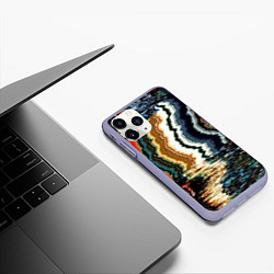 Чехол iPhone 11 Pro матовый Glitch pattern - fashion trend, цвет: 3D-светло-сиреневый — фото 2