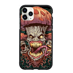 Чехол iPhone 11 Pro матовый Злые грибы монстры, цвет: 3D-черный