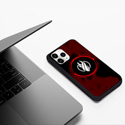 Чехол iPhone 11 Pro матовый Символ Dead Space и краска вокруг на темном фоне, цвет: 3D-черный — фото 2