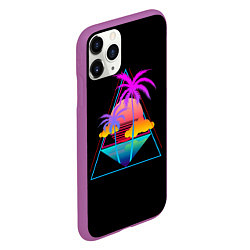 Чехол iPhone 11 Pro матовый Ретро пейзаж, цвет: 3D-фиолетовый — фото 2