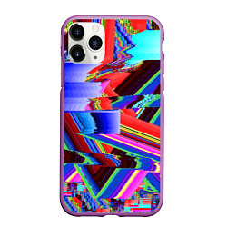 Чехол iPhone 11 Pro матовый Авангардный модный глитч, цвет: 3D-фиолетовый