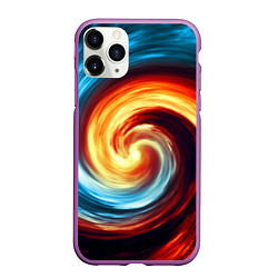 Чехол iPhone 11 Pro матовый Воздушно-огненный вихрь, цвет: 3D-фиолетовый