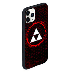 Чехол iPhone 11 Pro матовый Символ Zelda и краска вокруг на темном фоне, цвет: 3D-черный — фото 2