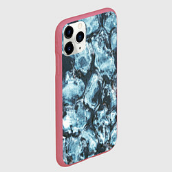 Чехол iPhone 11 Pro матовый Холодная ледяная броня - Синий, цвет: 3D-малиновый — фото 2