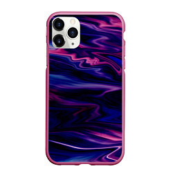 Чехол iPhone 11 Pro матовый Фиолетово-розовый абстрактный узор, цвет: 3D-малиновый