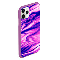 Чехол iPhone 11 Pro матовый Розово-фиолетовый мраморный узор, цвет: 3D-фиолетовый — фото 2