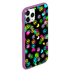 Чехол iPhone 11 Pro матовый Весна в сердцах на черном фоне, цвет: 3D-фиолетовый — фото 2
