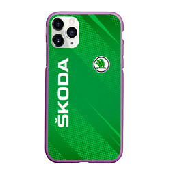 Чехол iPhone 11 Pro матовый Skoda abstraction sport, цвет: 3D-фиолетовый