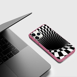 Чехол iPhone 11 Pro матовый Портал - оптическая иллюзия, цвет: 3D-малиновый — фото 2