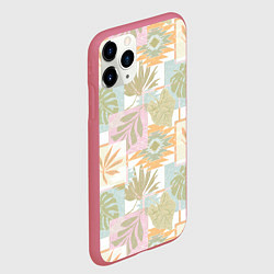 Чехол iPhone 11 Pro матовый Этнический, тропический лоскутный, цвет: 3D-малиновый — фото 2