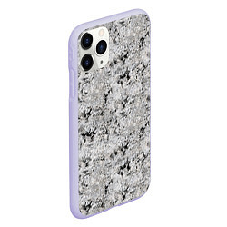 Чехол iPhone 11 Pro матовый Светло серый абстрактный, цвет: 3D-светло-сиреневый — фото 2