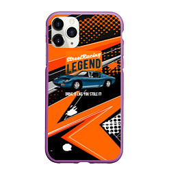 Чехол iPhone 11 Pro матовый Street racing Legend retro, цвет: 3D-фиолетовый