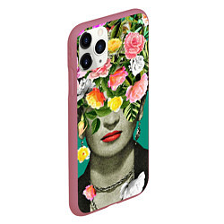 Чехол iPhone 11 Pro матовый Фрида Кало - Арт Портрет, цвет: 3D-малиновый — фото 2