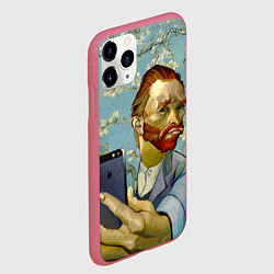 Чехол iPhone 11 Pro матовый Ван Гог Селфи - Арт Портрет, цвет: 3D-малиновый — фото 2