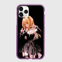 Чехол iPhone 11 Pro матовый Миса Амане - Тетрадь смерти, цвет: 3D-фиолетовый