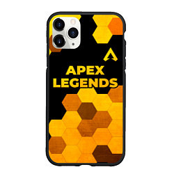 Чехол iPhone 11 Pro матовый Apex Legends - gold gradient: символ сверху, цвет: 3D-черный