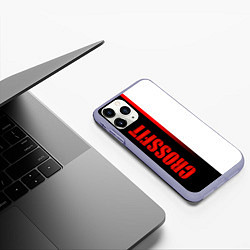 Чехол iPhone 11 Pro матовый Кроссфит - черный и белый, цвет: 3D-светло-сиреневый — фото 2