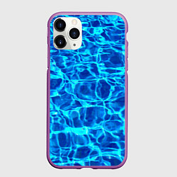 Чехол iPhone 11 Pro матовый Текстура поверхности воды, цвет: 3D-фиолетовый