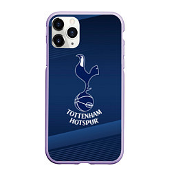 Чехол iPhone 11 Pro матовый Tottenham hotspur Синяя абстракция, цвет: 3D-светло-сиреневый