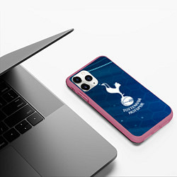 Чехол iPhone 11 Pro матовый Tottenham hotspur Соты абстракция, цвет: 3D-малиновый — фото 2