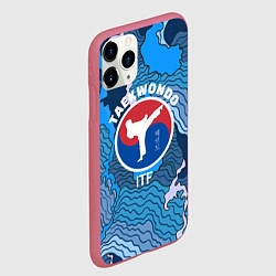 Чехол iPhone 11 Pro матовый ТХЭКВОНДО ITF МОРСКИЕ ВОЛНЫ, цвет: 3D-малиновый — фото 2