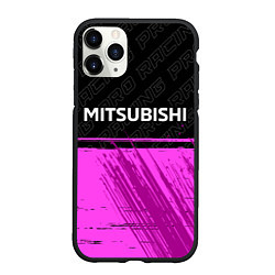 Чехол iPhone 11 Pro матовый Mitsubishi pro racing: символ сверху, цвет: 3D-черный