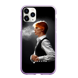Чехол iPhone 11 Pro матовый David Bowie - Thin White Duke, цвет: 3D-сиреневый